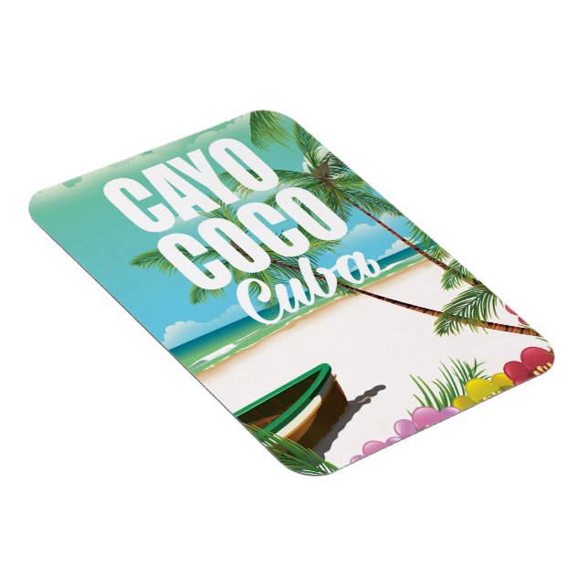 Cayo Coco Cuban beach vacation poster Magnet (Right Side)