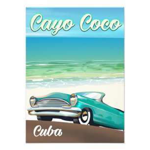 Cayo Coco cuban vacation poster