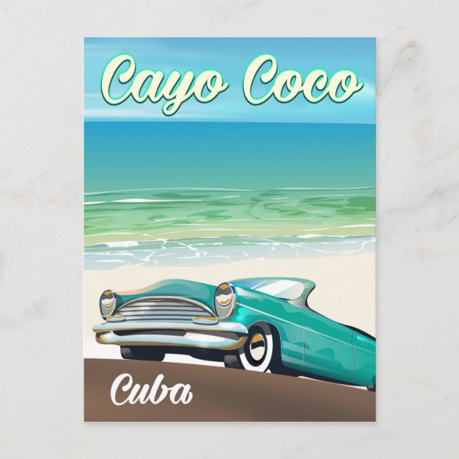 Cayo Coco cuban vacation poster Postcard (Front)