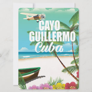 Cayo Guillermo beach vacation poster Invitation