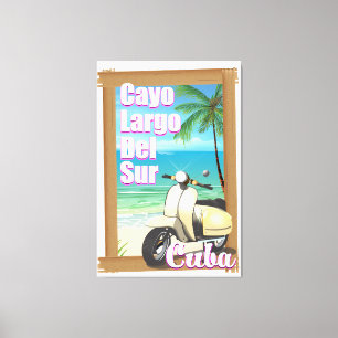 Cayo Largo del Sur cuban vacation poster Canvas Print