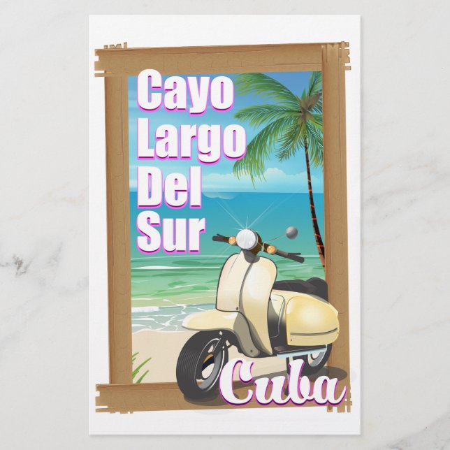 Cayo Largo del Sur cuban vacation poster Stationery (Front)