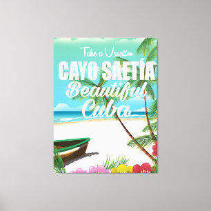 Cayo Saetía Cuba beach vacation poster Canvas Print