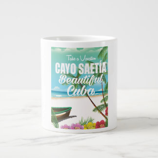 Cayo Saetía Cuba beach vacation poster Large Coffee Mug