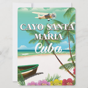 Cayo Santa María Cuban beach vacation poster Invitation