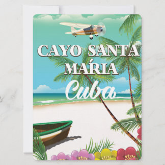 Cayo Santa María Cuban beach vacation poster Invitation
