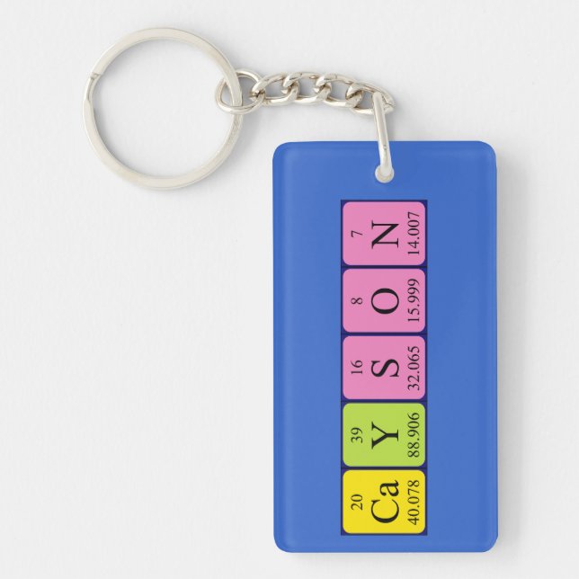 Cayson periodic table name keyring (Front)
