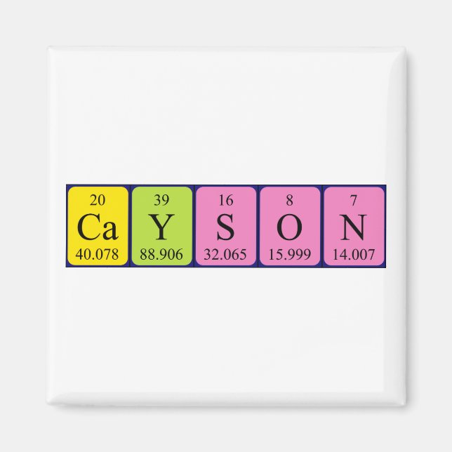 Cayson periodic table name magnet (Front)