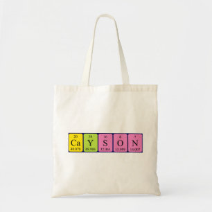 Cayson periodic table name tote bag