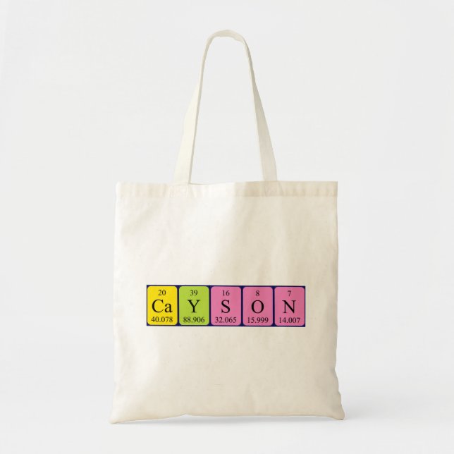 Cayson periodic table name tote bag (Front)