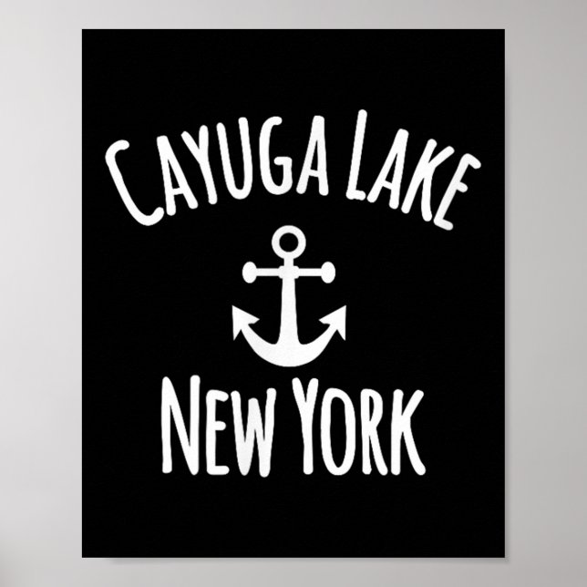 Cayuga Lake Boating Sailing Nautical Rustic Boat A Poster (Front)