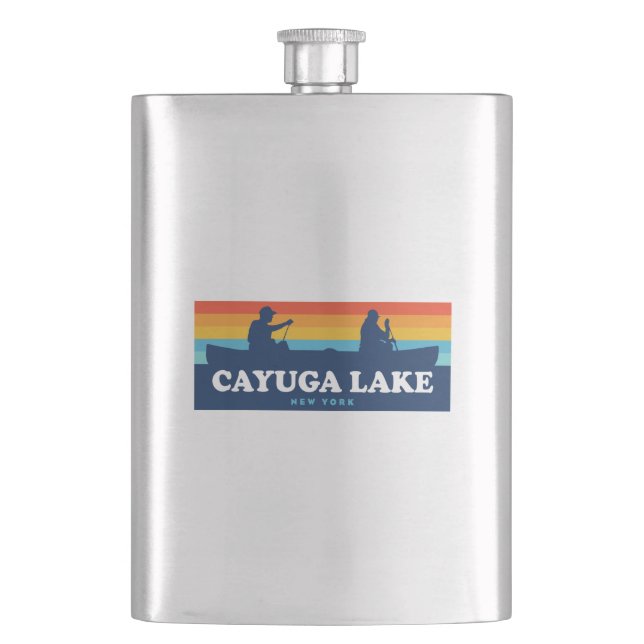 Cayuga Lake New York Canoe Hip Flask (Front)