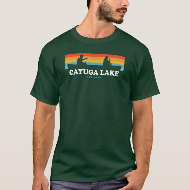 Cayuga Lake New York Canoe T-Shirt (Front)