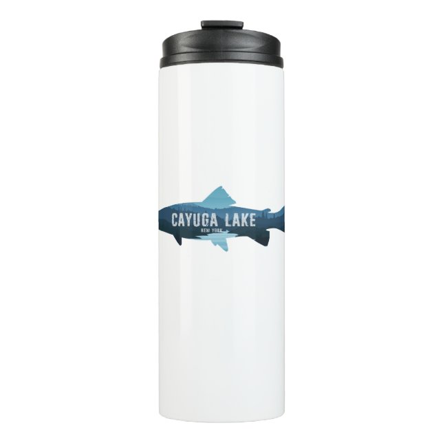Cayuga Lake New York Fish Thermal Tumbler (Front)
