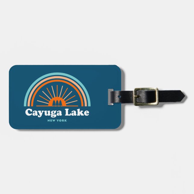 Cayuga Lake New York Rainbow Luggage Tag (Front Horizontal)