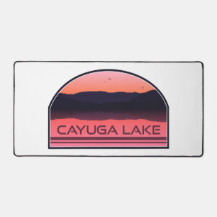 Cayuga Lake New York Red Sunrise Desk Mat
