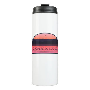 Cayuga Lake New York Red Sunrise Thermal Tumbler