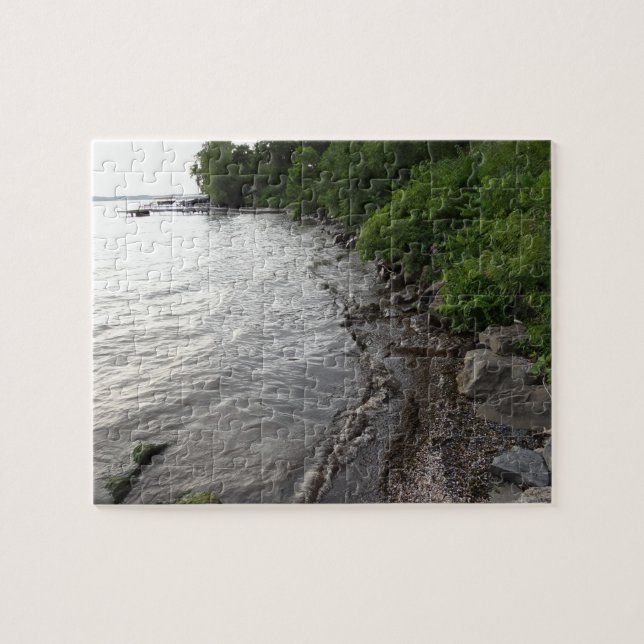 Cayuga Lake Rocky Beach Jigsaw Puzzle (Horizontal)