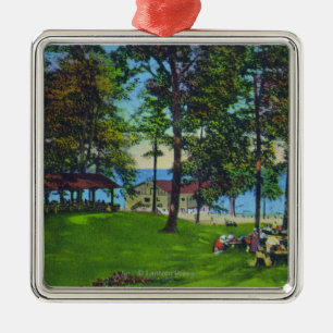 Cayuga Lake State Park Scene Metal Tree Decoration