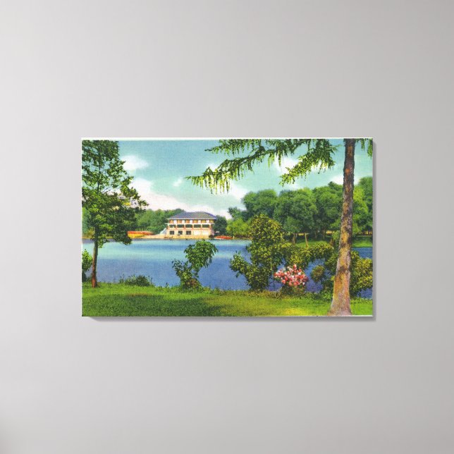 Cazenovia Park View of the Lake and Casino Canvas Print (Front)