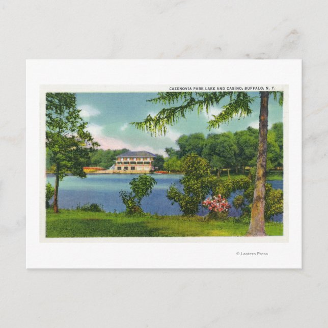 Cazenovia Park View of the Lake and Casino Postcard (Front)