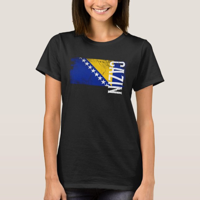 Cazin Bosnia Flag For Bosnian Men Women Kids T-Shirt (Front)