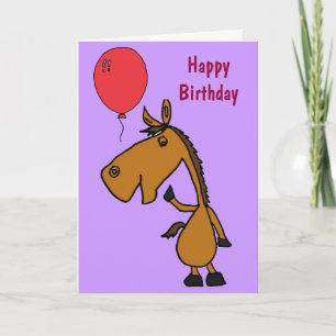 CB- Horse Cartoon Birthday Card