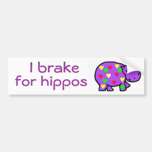 CB- I brake for hippos bumper sticker