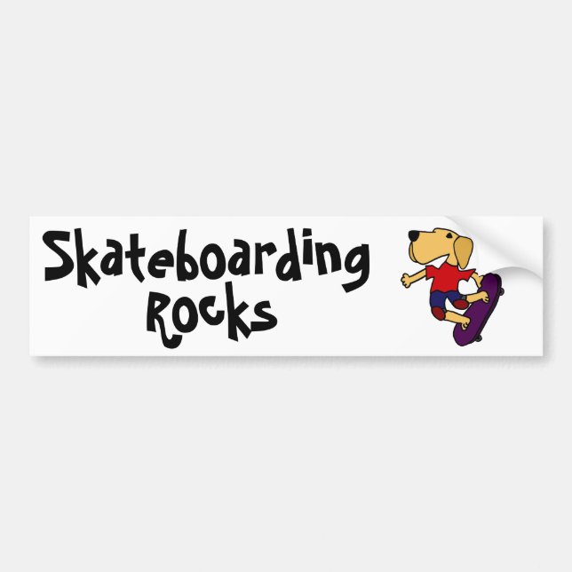 CB- Labrador Retriever Dog Skateboarding Bumper Sticker (Front)