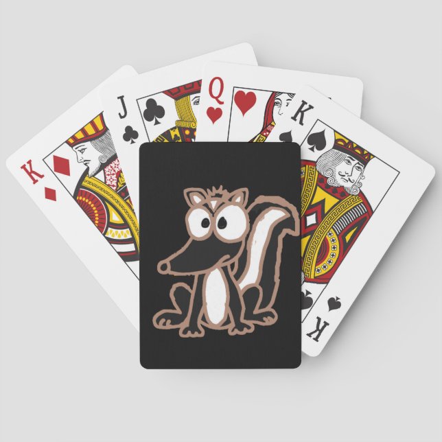 CB- Silly Skunk Cartoon Playing Cards (Back)