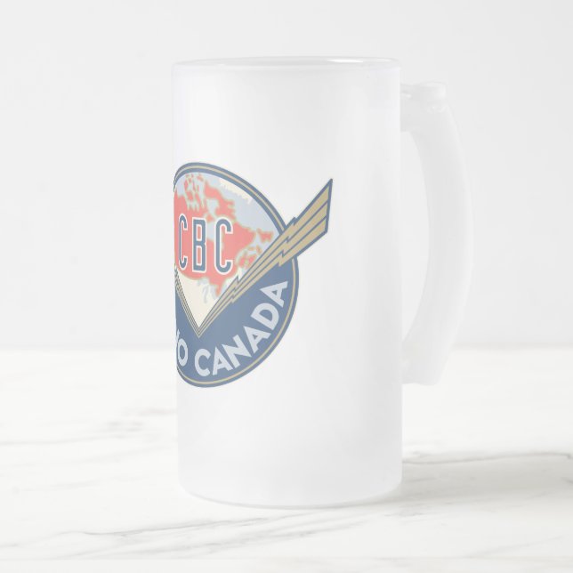 CBC 1940s Logo - Frosted Glass Mug (Front Right)