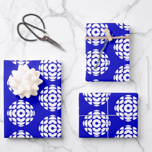CBC 1986 Logo Blue Poster Wrapping Paper Sheet (Front)