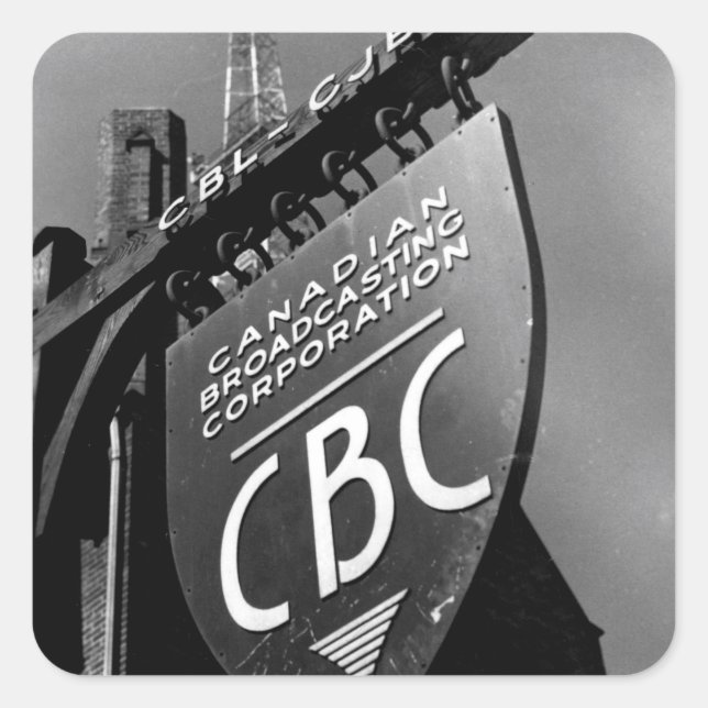 CBC Jarvis Street Sign (1940s) Square Sticker (Front)