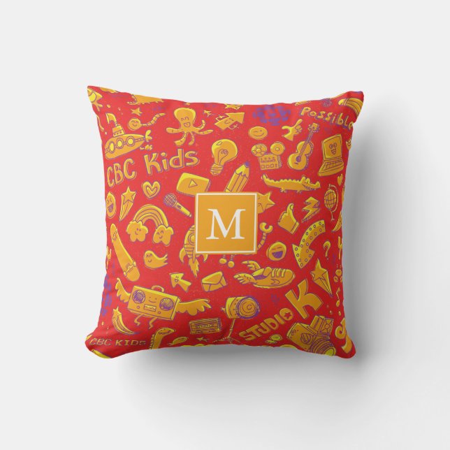 CBC Kids Pattern Monogram Pillow (Front)