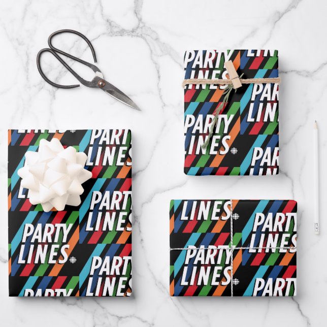 CBC Party Lines Wrapping Paper Sheet (Front)
