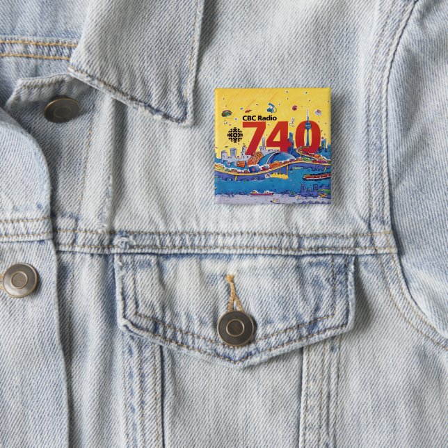 CBC Radio 740 - 1980 promo graphic 15 Cm Square Badge (In Situ)