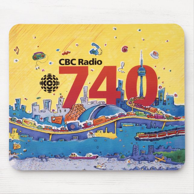 CBC Radio 740 - 1980 promo graphic Mouse Mat (Front)
