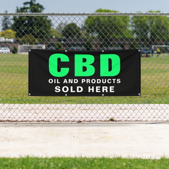 CBD Oil and Products Sold Here Business Outdoor Banner (Insitu)