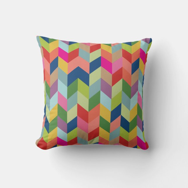 CBendel Colourful Modern Herringbone Throw Pillow (Front)