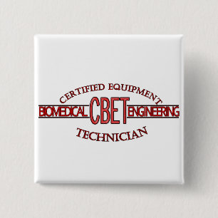 CBET BIOMEDICAL ENGINEERING LOGO  EQUIPMENT TECH 15 CM SQUARE BADGE