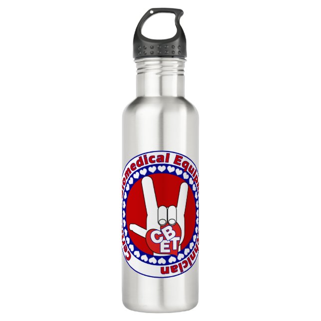 CBET CERTIFIED BIOMEDICAL EQUIPMENT TECHNICIAN  710 ML WATER BOTTLE (Front)