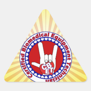 CBET CERTIFIED BIOMEDICAL EQUIPMENT TECHNICIAN TRIANGLE STICKER