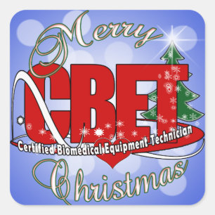 CBET CHRISTMAS Certified Biomedical Equipment Tech Square Sticker