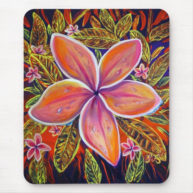 CBjork Pink Plumeria mousepad (Front)