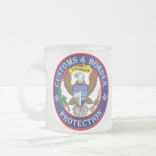 CBP EAGLE SHIELD FROSTED GLASS COFFEE MUG