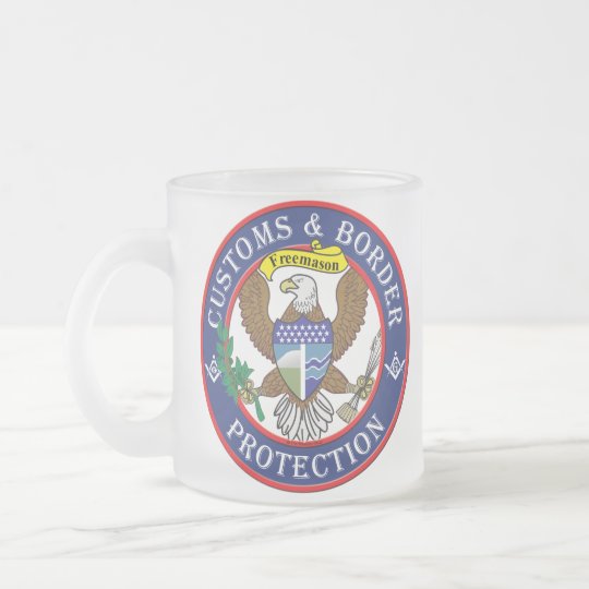 CBP EAGLE SHIELD FROSTED GLASS COFFEE MUG