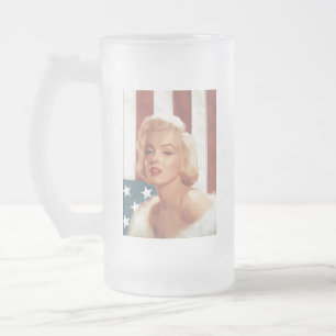 CC15 Marilyn Flag ZAZZ Frosted Glass Beer Mug