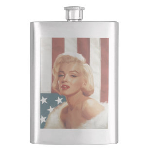 CC15 Marilyn Flag ZAZZ Hip Flask