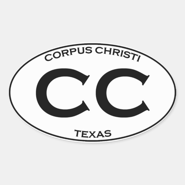 CC - Corpus Christi Texas Oval Sticker (Front)