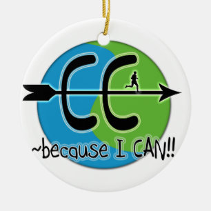 CC CROSS COUNTRY BECAUASE I CAN MOTTO ORNAMENT